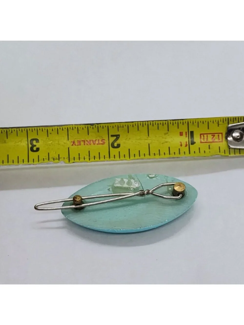 Adorable Vintage Baby Kid's Barrette Light Baby Blue Hand Painted Birds 2